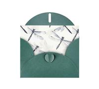 WHJSHOP Flying dragonfly Prints Greeting Card - Premium Pearlescent Paper, Double Sided Pearl Effect, Love Buckle Pearl Paper Envelope