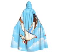 WHJSHOP Flying Seagulls Pattern Halloween Adult Hooded Cloak No Zipper, Comfortable & Durable for Role-Playing