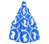 WHJSHOP flying white goose Picture Halloween Adult Hooded Cloak No Zipper, Comfortable & Durable for Role-Playing