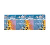 WHJSHOP Footprints On The Rainbow Prints Extra Large Mouse pad, Computer Office Anti Slip Gaming Keyboard Thickened Version 12x31.5in
