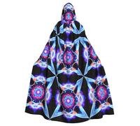WHJSHOP Four Dimensional Space Printing Halloween Adult Hooded Cape Large Hooded Cloak with Bow Tie, No Zipper