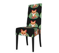 WHJSHOP Fox in the Strawberry Field Pattern Protection Cover for Dining Chair - Soft, Comfortable, Wrinkle-Resistant Elastic Fits Most Armless Chairs