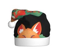 WHJSHOP Fox in the Strawberry Field Printing Christmas Hat for Adult for men and women clothing headband for festive occasions