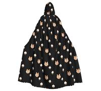 WHJSHOP Fox Mask Next To The Cupcake Picture Halloween Adult Hooded Cape Men'S And Women'S Clothing Mantle Role-Playing