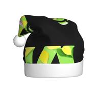 WHJSHOP Fresh letters water lily Pattern Men's and women's plush Christmas hats, adult New Year's holiday party caps