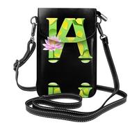 WHJSHOP Fresh Letters Water Lily Picture Small Leather Women'S Crossbody Flip Phone Bag, Waterproof And Durable