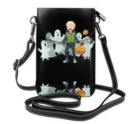 WHJSHOP Frightened Screaming Little Boy Picture Small Leather Women'S Crossbody Flip Phone Bag, Waterproof And Durable