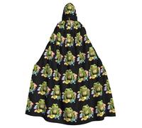 WHJSHOP Frog On Colorful Pebbles Picture Halloween Adult Hooded Cape Men'S And Women'S Clothing Mantle Role-Playing