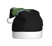 WHJSHOP Frog tour guide on a boat Pattern Men's and women's plush Christmas hats, adult New Year's holiday party caps