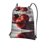 WHJSHOP Fruits Pattern Prints Drawstring Zipper Backpack - Lightweight Water-Resistant Sport Throw Bag with Front Pocket, Ideal for Gym, Travel & Hiking