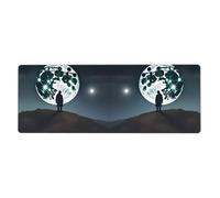 WHJSHOP Full Moon in Night Pattern Extra Large Mouse pad Mousepad 12x31.5in for Desktop Computers, laptops, Personal Computers