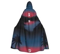 WHJSHOP Full Moon in Night Pattern Halloween Adult Hooded Cloak No Zipper, Comfortable & Durable for Role-Playing