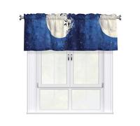 WHJSHOP Full Moon in Night Prints Bright & Cozy Kitchen Window Layer - 54x18 Inch Peach Skin Valance for a Welcoming Home