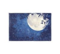 WHJSHOP Full Moon in Night Prints Placemats Set of 6 12x18in - Transform Your Table into a Cozy Haven for Memorable Meals