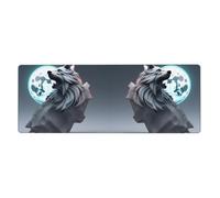 WHJSHOP Full-Moon Wolves 3D Pattern Extra Large Mouse pad Mousepad 12x31.5in for Desktop Computers, laptops, Personal Computers