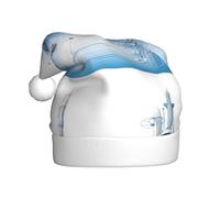 WHJSHOP Future city silhouette Printed Christmas Hat for Adult Making It a Fun and Durable Gift for Men and Women