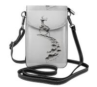 WHJSHOP Galloping Fawn Picture Small Leather Women'S Crossbody Flip Phone Bag, Waterproof And Durable