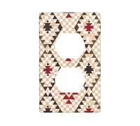 WHJSHOP Geometric Vector Picture Double Socket Wall Panel Electrical Socket Cover Plate Shatter Decoration Durable 4.5x2.76in