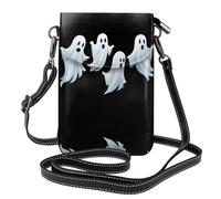 WHJSHOP Ghosts Floating In The Air Picture Small Leather Women'S Crossbody Flip Phone Bag, Waterproof And Durable