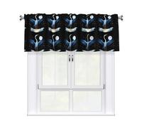 WHJSHOP Giant Heron in The Starry Sky Printing Short Curtains with Valance Rod 54x18in, Light Filtering, Easy Installation for Kitchen, Bathroom, Laundry Room, Studio
