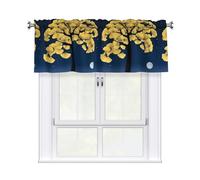 WHJSHOP Ginkgo Under the Moonlight Prints Bright & Cozy Kitchen Window Layer - 54x18 Inch Peach Skin Valance for a Welcoming Home