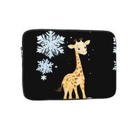WHJSHOP Giraffe Looking at Snowflakes Pattern Laptop Case - Shockproof Portable Laptop Sleeve Bag for Men and Women Business Travel, School, and Office Use