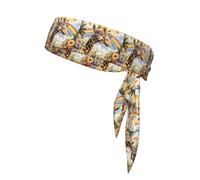 WHJSHOP Giraffe Under The Rainbow Pattern Sports Headscarf, Casual Headband, Elastic, Sweat Absorbing, Adjustable, Anti Slip