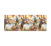 WHJSHOP Giraffe Under The Rainbow Prints Extra Large Mouse pad, Computer Office Anti Slip Gaming Keyboard Thickened Version 12x31.5in