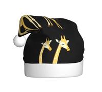 WHJSHOP Giraffes cuddling each other Picture Christmas Hat for Adult Halloween party usage