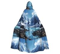 WHJSHOP Glaciers Of Alaska Picture Halloween Adult Hooded Cape Men'S And Women'S Clothing Mantle Role-Playing