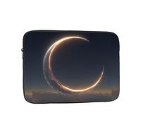 WHJSHOP Glowing Half Moon Pattern Laptop Case - Shockproof Portable Laptop Sleeve Bag for Men and Women Business Travel, School, and Office Use
