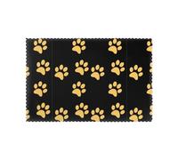 WHJSHOP Gold puppy paw Prints Placemats Set of 6 12x18in - Transform Your Table into a Cozy Haven for Memorable Meals