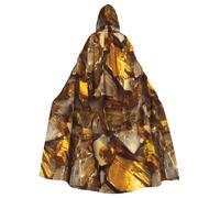 WHJSHOP Golden glass shards Prints Adult Hooded Cape Cloak for Halloween, Role-Playing, and Costume Parties