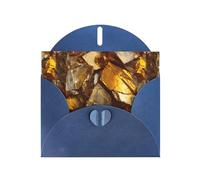 WHJSHOP Golden glass shards Prints Greeting Card - Premium Pearlescent Paper, Double Sided Pearl Effect, Love Buckle Pearl Paper Envelope