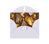 WHJSHOP Golden glass shards Prints Greeting Card - Premium Pearlescent Paper, Double Sided Pearl Effect, Love Buckle Pearl Paper Envelope