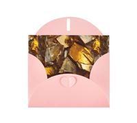WHJSHOP Golden glass shards Prints Greeting Card - Premium Pearlescent Paper, Double Sided Pearl Effect, Love Buckle Pearl Paper Envelope