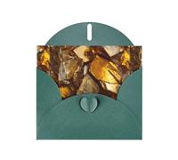 WHJSHOP Golden glass shards Prints Greeting Card - Premium Pearlescent Paper, Double Sided Pearl Effect, Love Buckle Pearl Paper Envelope