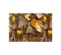 WHJSHOP Golden Glass Shards Prints Placemats Set of 6 - Thick, Sturdy, and Personalized Dining Table Decor