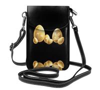 WHJSHOP Golden Print On The Eggs Picture Small Leather Women'S Crossbody Flip Phone Bag, Waterproof And Durable