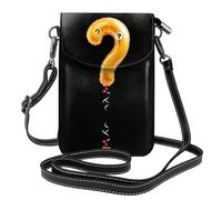 WHJSHOP Golden Question Mark Balloon Picture Small Leather Women'S Crossbody Flip Phone Bag, Waterproof And Durable