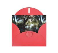 WHJSHOP Goldfish under the willow tree Prints Greeting Card - Premium Pearlescent Paper, Double Sided Pearl Effect, Love Buckle Pearl Paper Envelope