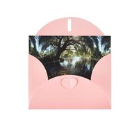 WHJSHOP Goldfish under the willow tree Prints Greeting Card - Premium Pearlescent Paper, Double Sided Pearl Effect, Love Buckle Pearl Paper Envelope