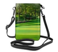 WHJSHOP Golf Course Lawn Picture Small Leather Women'S Crossbody Flip Phone Bag, Waterproof And Durable