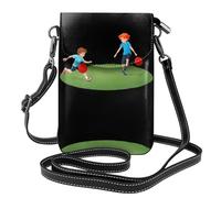 WHJSHOP Good Friends Playing Football Picture Small Leather Women'S Crossbody Flip Phone Bag, Waterproof And Durable