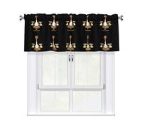 WHJSHOP Goose Beating Drums Printing Short Curtains with Valance Rod 54x18in, Light Filtering, Easy Installation for Kitchen, Bathroom, Laundry Room, Studio