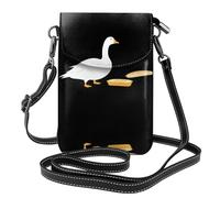 WHJSHOP Goose Eating Bread Picture Small Leather Women'S Crossbody Flip Phone Bag, Waterproof And Durable