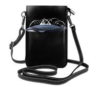 WHJSHOP Gorgeous Whale Fountain Picture Small Leather Women'S Crossbody Flip Phone Bag, Waterproof And Durable