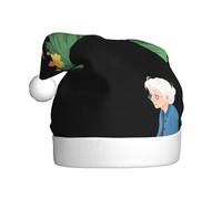 WHJSHOP Grandma looking at the sea of flowers Pattern Men's and women's plush Christmas hats, adult New Year's holiday party caps