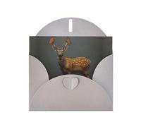 WHJSHOP Gray Greeting Card Butterfly on a sika deer Printing Perfect for Valentine's Day, Wedding Anniversary & Party Invitations