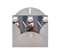 WHJSHOP Gray Greeting Card Cat with a sword Printing Perfect for Valentine's Day, Wedding Anniversary & Party Invitations